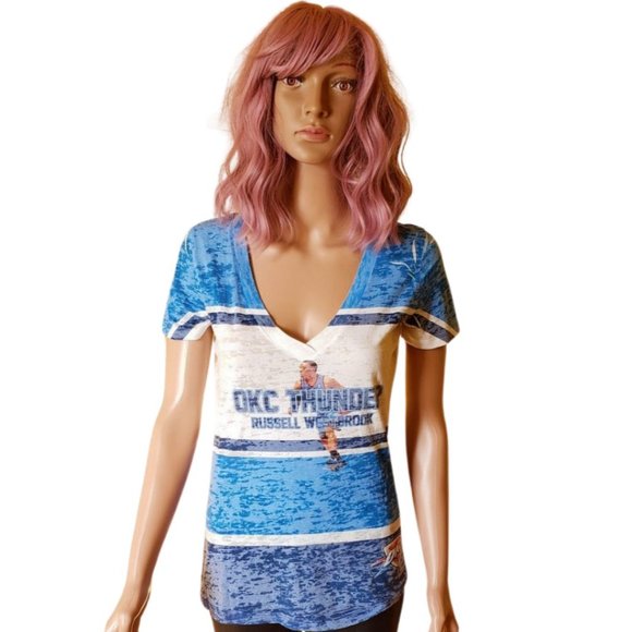 OKC Thunder Russell Westbrook V-Neck Tee Women’s M - Picture 3 of 11